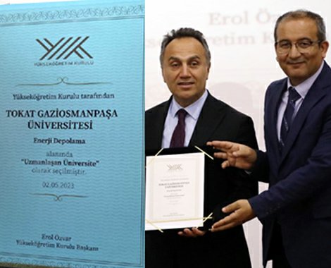 Tokat Gaziosmanpaşa Üniversitesi ‘Enerji Depolama’ alanında uzmanlaşan üniversite seçildi