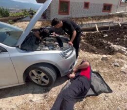 Tokat’ta kaputa sıkışan yavru kedi itfaiye ekiplerince kurtarıldı