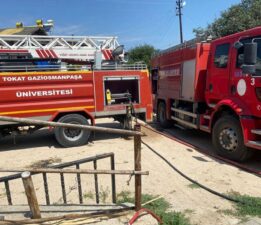 Taşçiftlik’te alev alan samanlara ilk müdahaleyi TOGÜ yaptı