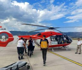 Trafik kazasında yaralandı ambulans helikopterle nakil edildi