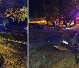 Fiat-Tofaş ağaca çarparak ikiye ayrıldı, araçtaki 2 kişi hayatını kaybetti