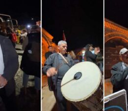 Deveciler Hanı önünde, Tokat usulü, Davul zurna ile karşılama