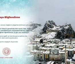 Tokat’ta kar nedeniyle okullar 1 gün tatil edildi