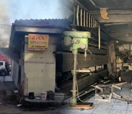 Sobaya tiner kutusu atan çırak yaralandı