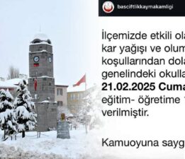 Başçiftlik ilçesinde eğitime kar engeli
