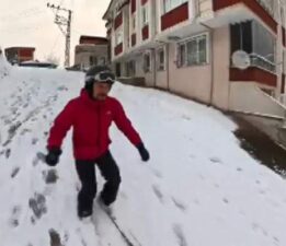 Beden eğitimi ve spor öğretmeni, Sokakları kayak pistine çevirdi