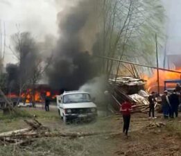 Garajda çıkan yangın güçlükle söndürüldü