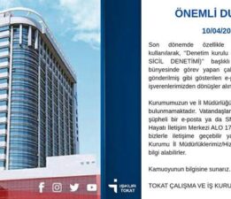 Tokat İŞKUR uyarıyor, SMS veya E-Posta geldiyse dikkat edin