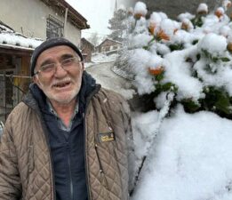 Erbaa’daki yağmur yüksek kesimlerde yerini kara bıraktı