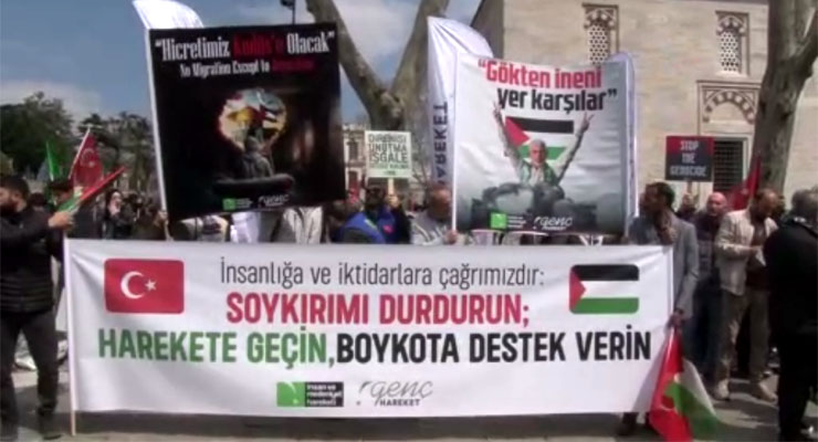 İstanbul’da Filistin’e destek yürüyüşü yapıldı