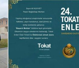 Bağlarbaşı muhtarı Ali Kuvvet’e ‘Tokat Enleri’nde ödül