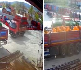 Tokat’ta harekete geçen kamyonet park halindeki tıra çarparak durdu