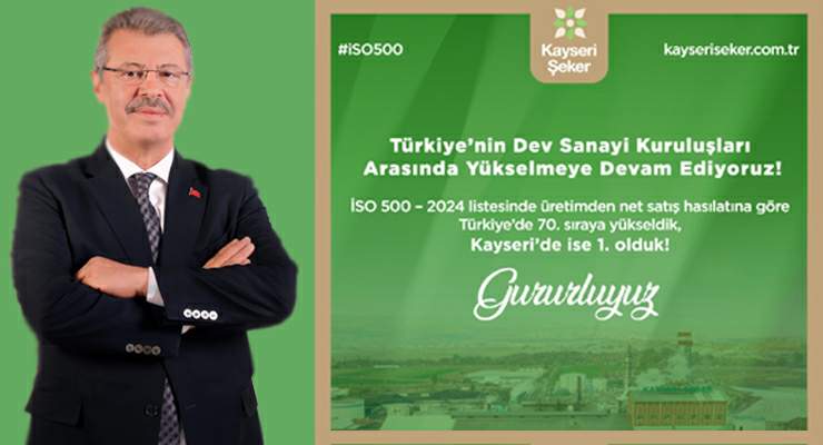 Kayseri Şeker, İSO 500 listesinde Kayseri’nin zirvesinde!