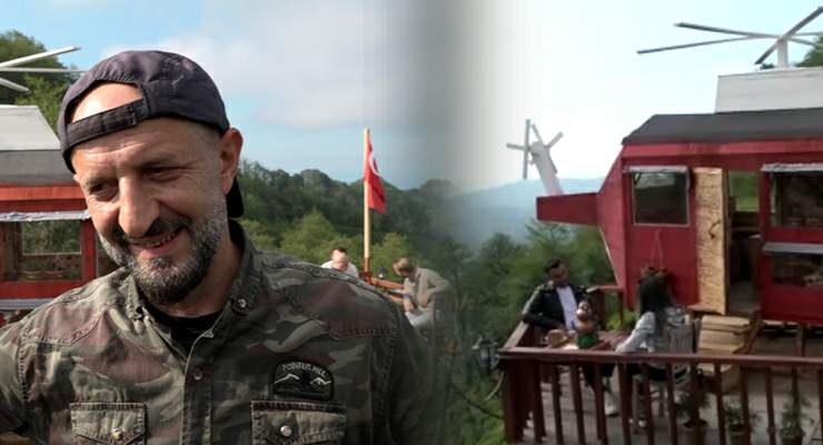 Rizeli’nin dağ başına yaptığı ‘Lazkopter’ ilgi odağı oldu