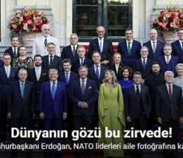 Cumhurbaşkanı Erdoğan, NATO liderleri aile fotoğrafına katıldı