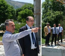 Rektör Yılmaz, “Muhammed Emin Saraç Camii” inşaatında incelemelerde bulundu