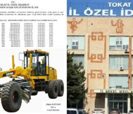 Tokat İl Özel İdaresi’nden büyük satış, İş makineleri ihaleyle yeni sahiplerini arıyor