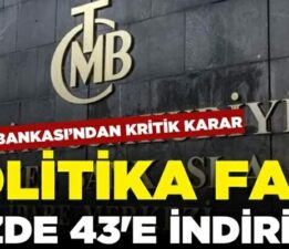 Merkez Bankası faizi yüzde 46’dan yüzde 43’e indirdi