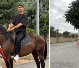 Tokat’ta direksiyon sınavı heyecanını yenmek için motosiklet yerine atla parkura girdi