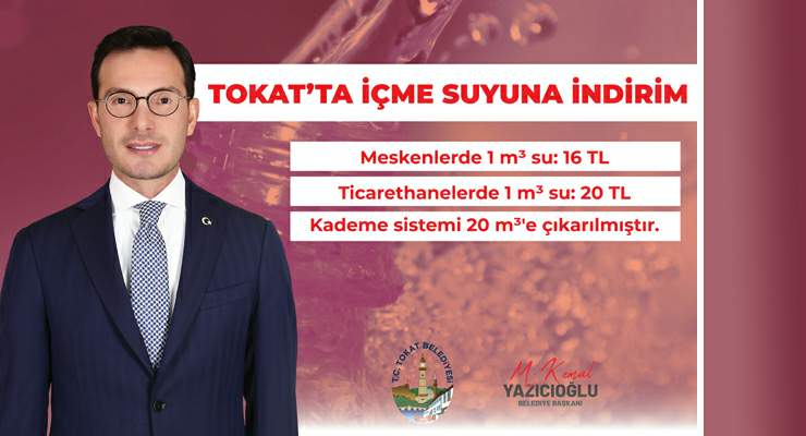 Başkan Yazıcıoğlu’ndan içme suyuna indirim müjdesi