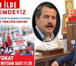 Tokat’ta Memur-Sen yetersiz zam teklifine tepki olarak meydana iniyor