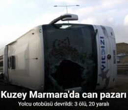 Kuzey Marmara Otoyolu’nda yolcu otobüsü devrildi: 3 ölü, 20 yaralı