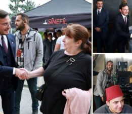 Başkan Yazıcıoğlu, “Onbeşliler” dizisinin setini ziyaret etti