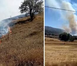Tokat’ta metrelerce yükselen dumanlar kilometrelerce uzaktan görüldü