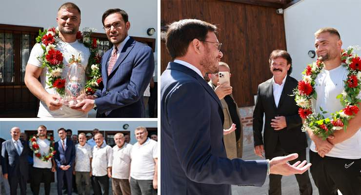 Başkan Yazıcıoğlu başpehlivan Serhat Elvan’ı tebrik etti