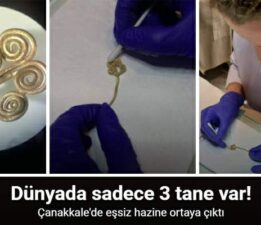 Troya’da 4 bin 500 yıllık altın broş ve ender yeşim taşı gün ışığına çıkarıldı