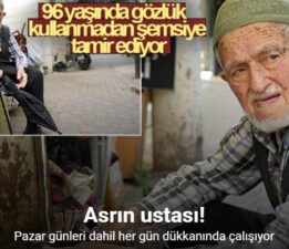Asrın ustası, 96 yaşında gözlük kullanmadan şemsiye tamir ediyor