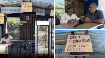 İş yerine astığı tabelayla yüzleri gülümseten esnaf, görenlerin ilgisini çekiyor