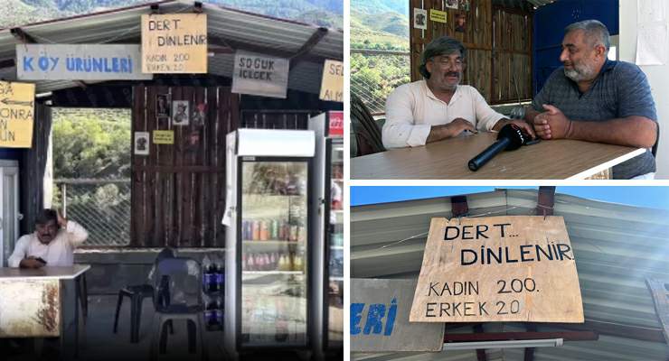 İş yerine astığı tabelayla yüzleri gülümseten esnaf, görenlerin ilgisini çekiyor
