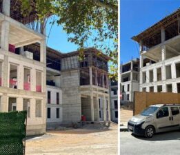 “Yeni Tokat Valiliği” inşaatında çatı betonu dökülüyor