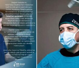 Cerrahi Uzman Doç. Dr. Özsoy’dan hastalarına güvence, “Görevimin başındayım”