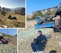 Tokat’ta traktör devrildi: 2 yaralı