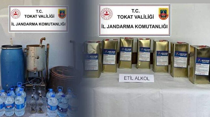 Tokat’ta 2 ayda 292 litre kaçak içki ele geçirildi