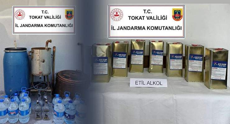 Tokat’ta 2 ayda 292 litre kaçak içki ele geçirildi