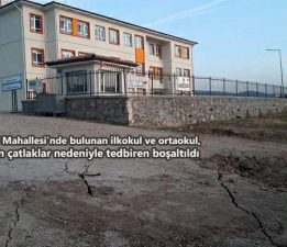 Tokat’ta okul bahçesinde çatlaklar oluştunca tedbiren boşaltıldı