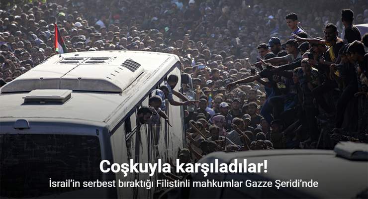 İsrail’in serbest bıraktığı Filistinli mahkumlar Gazze Şeridi’nde