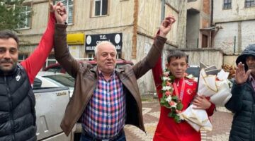 Tokatlı güreşçi Ahmet Ensar Akbaş memleketinde coşkuyla karşılandı