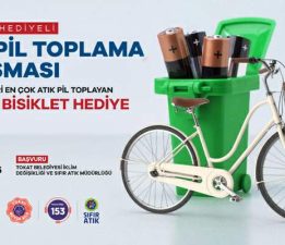 Tokat Belediyesi’nden bisiklet hediyeli “Atık Pil Toplama” yarışması