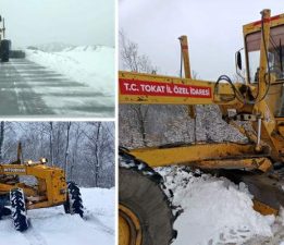 Tokat İl Özel İdare ekiplerinin “Kar” mesaisi başladı