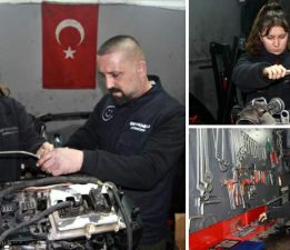 Sanayinin tek kız çırağı oje sürmek yerine motor toplayıp, şanzıman söküyor