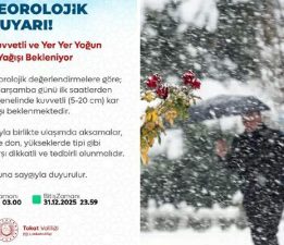 Tokat Valiliği’nden kuvvetli kar yağışı uyarısı