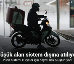 Puan sistemi kuryeler için hayati risk oluşturuyor