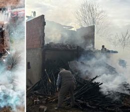 Erbaa’da ahırda çıkan yangın eve sıçradı
