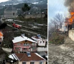 Tokat’ta sobadan çıkan kıvılcım evi kül etti