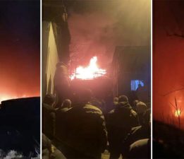 Erbaa’da yanan evden son anda çıktılar