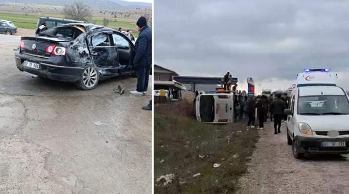 Tokat’ta öğrenci servisi otomobille çarpıştı: 6 öğrenci yaralandı